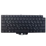 Клавиатура для ноутбука Dell Latitude 13 7300, 7310, P33S чёрная без рамки, с подсветкой