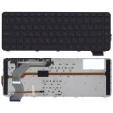 Клавиатура для ноутбука HP Envy 14-1000 черная с черной рамкой, красная подсветка