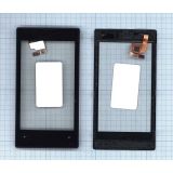Сенсорное стекло (тачскрин) для Nokia Lumia 520 черное c рамкой