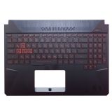 Клавиатура (топ-панель) для ноутбука Asus FX505DY черная c черным топкейсом