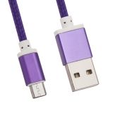 USB кабель LP Micro USB оплетка и металл. разъемы в катушке 1,5 метра сиреневый