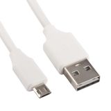 USB кабель LP Micro USB двусторонние разъемы USB-Micro USB 1 м. белый, коробка