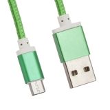 USB кабель LP Micro USB оплетка и металл. разъемы в катушке 1,5 метра зеленый