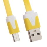 USB кабель LP Micro USB плоский узкий желтый, европакет