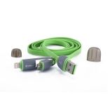 USB Дата-кабель Zetton ZTLSUSB2IN1BG 2 в 1 разъем Apple 8 pin, Micro USB зеленый
