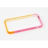 Чехол (бампер) LF для Apple iPhone 5, 5s, SE пластик, оранжевый, розовый, прозрачный бокс