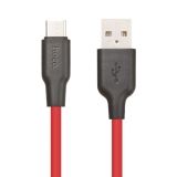 USB кабель HOCO X21 Plus Silicone Type-C 3А силикон 1м (красный, черный)