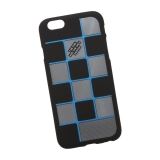 Силиконовый чехол для Apple iPhone 6, 6s черный, синяя клетка