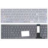 Клавиатура для ноутбука Asus N550 N56 Q550 серебристая без подсветки