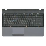 Клавиатура (топ-панель) для ноутбука Samsung NP300E5C, 300E5C черная с черным топкейсом