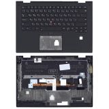 Клавиатура (топ-панель) для ноутбука Lenovo ThinkPad Yoga X1 2nd Gen 2017 черная с черным топкейсом, с трекпойнтом и подсветкой