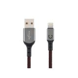 Кабель USB VIXION (K9 Ceramic) для iPhone Lightning 8 pin 1м (черно-красный)