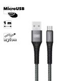 USB кабель Earldom EC-091M MicroUSB, 1м, нейлон (черный)
