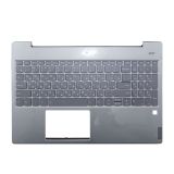 Клавиатура (топ-панель) для ноутбука Lenovo S540-15IWL серая с серебристым топкейсом