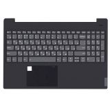 Клавиатура (топ-панель) для ноутбука Lenovo IdeaPad S340-15 черная с черным топкейсом, с подсветкой