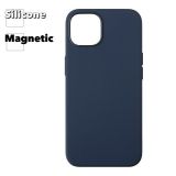 Силиконовый чехол для iPhone 13 "Silicone Case" с поддержкой MagSafe (темно-синий)