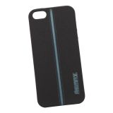 Силиконовый чехол для iPhone 5/5s/SE "REMAX" Star Series Case (черный с голубой полосой)