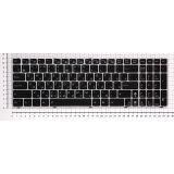 Клавиатура для ноутбука Asus K52 UL50 черная с серебристой рамкой