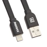 USB Дата-кабель REMAX Apple-i для Apple 8 pin плоский 1 м. черный