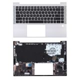 Клавиатура (топ-панель) для ноутбука HP 845 G8 черная с серым топкейсом