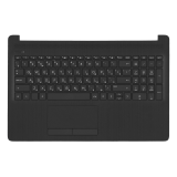 Клавиатура (топ-панель) для ноутбука HP 15-db000 черная с черным топкейсом (С разбора)