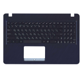 Клавиатура (топ-панель) для ноутбука Asus X540 черная с синим топкейсом