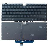 Клавиатура для ноутбука Huawei MagicBook HBL-W29 черная с подсветкой, плоский Enter, английская раскладка