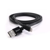 USB кабель передачи данных Zetton MFi ZTUSBMFI2A8 плоский разъем Apple 8 pin черный