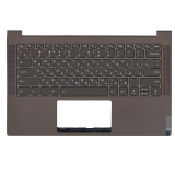 Клавиатура (топ-панель) для ноутбука Lenovo IdeaPad Yoga Slim 7-14IIL05 коричневая с коричневым топкейсом