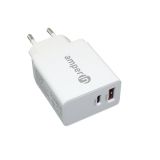 Блок питания (сетевой адаптер) Amperin USB-А, USB-C (YDS-TC045-011) 45W белый