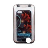 Защитная крышка для iPhone 5/5s/SE "Красные лилии" (синяя)