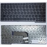 Клавиатура для ноутбука Lenovo IdeaPad Yoga 2 11 A10 A10-ANI черная с серой рамкой