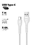 USB кабель Earldom EC-095C Type-C, 2.4A, 1м, PVC (белый)