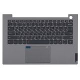 Клавиатура (топ-панель) для ноутбука Lenovo ThinkBook 14 G2 ARE ITL черная с серебристым топкейсом, с подсветкой