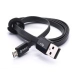 USB кабель передачи данных Zetton Flat ZTLSUSBFCMCFB Micro USB плоский 1м черный 