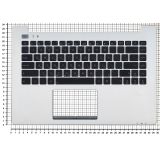 Клавиатура (топ-панель) для ноутбука ASUS VivoBook S451LB черная с серебристым топкейсом