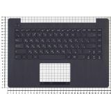 Клавиатура (топ-панель) для ноутбука Asus F453 X453 черная с черным топкейсом без тачпада