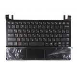 Клавиатура (топ-панель) для ноутбука Samsung N350 NP-N350 черная с черным топкейсом