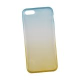 Силиконовая крышка "LP" для iPhone 5/5s/SE (градиент желтый/синий) коробка