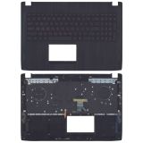 Клавиатура (топ-панель) для ноутбука Asus FX502 черная с черным топкейсом