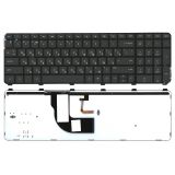 Клавиатура для ноутбука HP Pavilion DV7-7000 черная с рамкой с подсветкой
