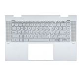 Клавиатура (топ-панель) для ноутбука HP Envy 15-ES серебристая с серебристым топкейсом