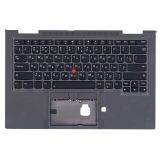 Клавиатура (топ-панель) для ноутбука Lenovo ThinkPad X1 Yoga 4th Gen черная с серым топкейсом