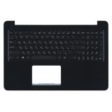 Клавиатура (топ-панель) для ноутбука ноутбука Asus E502NA черная с темно-синим топкейсом