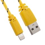 USB кабель для Apple iPhone, iPad, iPod 8 pin в оплетке желтый, коробка LP