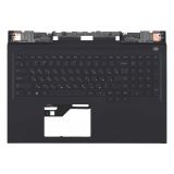 Клавиатура (топ-панель) для ноутбука Dell G7 17 7700 черная с черным топкейсом, с подсветкой