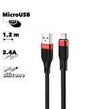 Кабель USB HOCO U72 Forest MicroUSB 2.4А 1.2м силикон (черный)