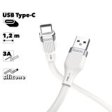 Кабель USB HOCO U72 Forest Type-C 3А 1.2м силикон (белый)