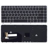 Клавиатура для ноутбука HP EliteBook 840 черная c серой рамкой и трекпойнтом   