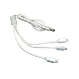 Кабель для зарядки USB 3в1 Apple Lightning 8Pin, USB Type-C, Micro USB 1м белый